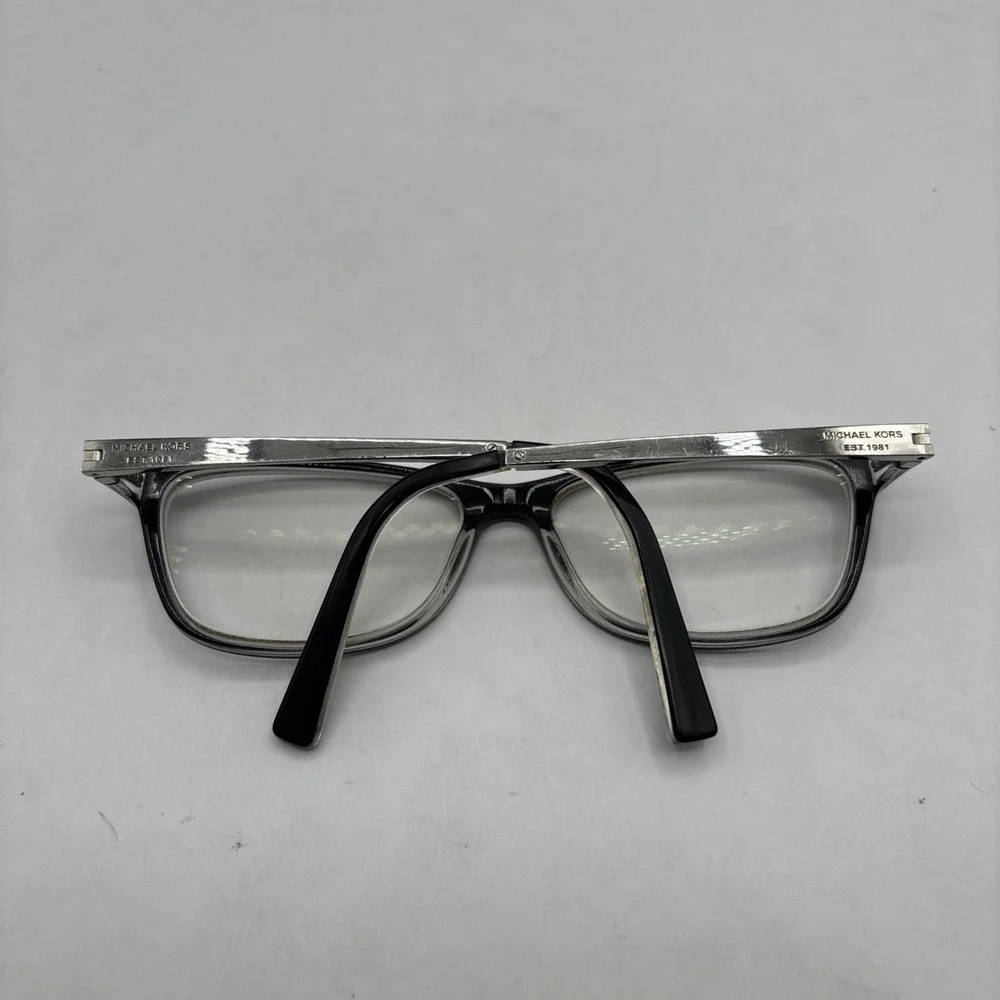 Michael Kors Black Clear Wayfarer Frames- Silver Temples MK4017 Nevis 55 16‎ 135